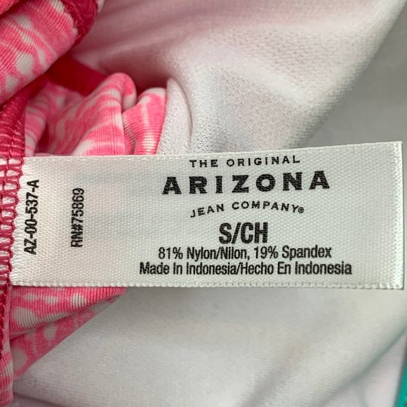 Arizona Jean Co. Strapless Tankini Pink Small Nylon Spandex Removable Pads - Picture 2 of 12